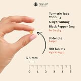 NEW LEAF Turmeric Tablets 2600mg with Black Pepper & Ginger 180 Tabs view 3