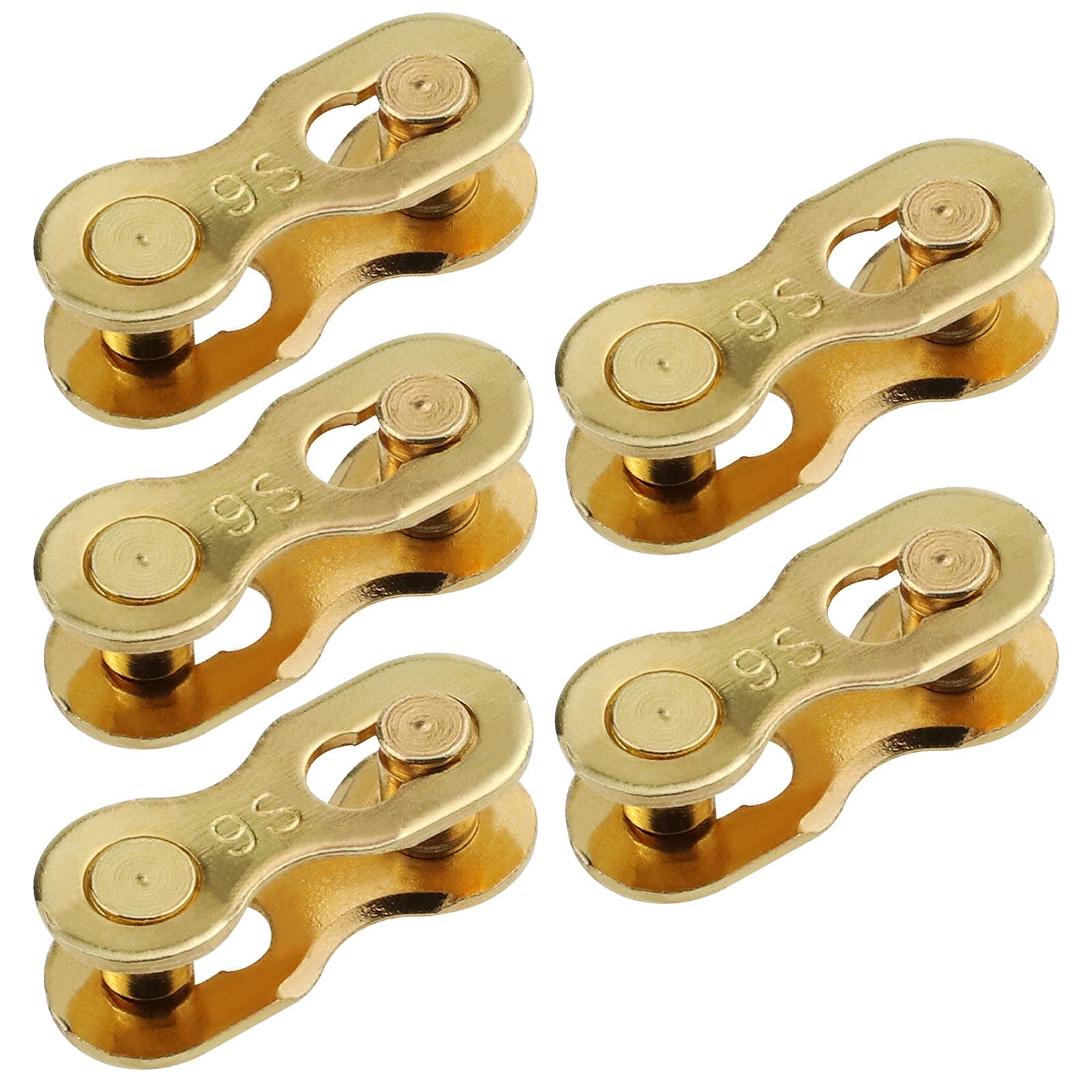 eMagTech 5 Pair of Bicycle Chain Links for 9 Speed Speed Chain Mountain Road Bike Reusable Magic Buckles Quick Assemble Disassemble Manganese Steel Gold Cycling Accessories