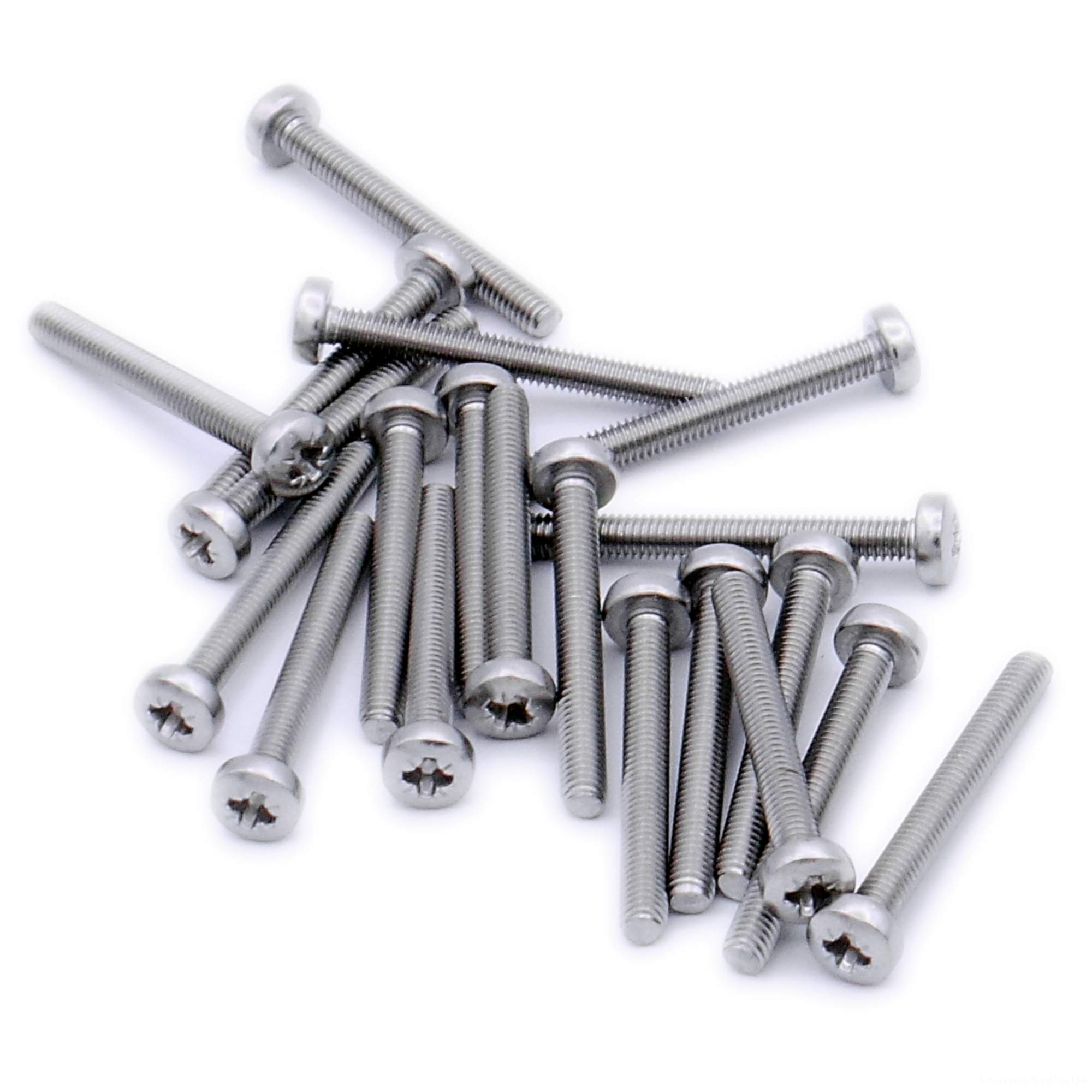 M5 (5mm x 16mm) Pozi Pan Machine Screw (Bolt) - Stainless Steel (A2) (Pack of 20)