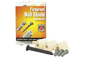 Meeco's Red Devil 5700 Wall Shield Spacing Kit - Fireproof, Includes 10 Ceramic Spacers, 10 Wall Plugs & 10 Screws