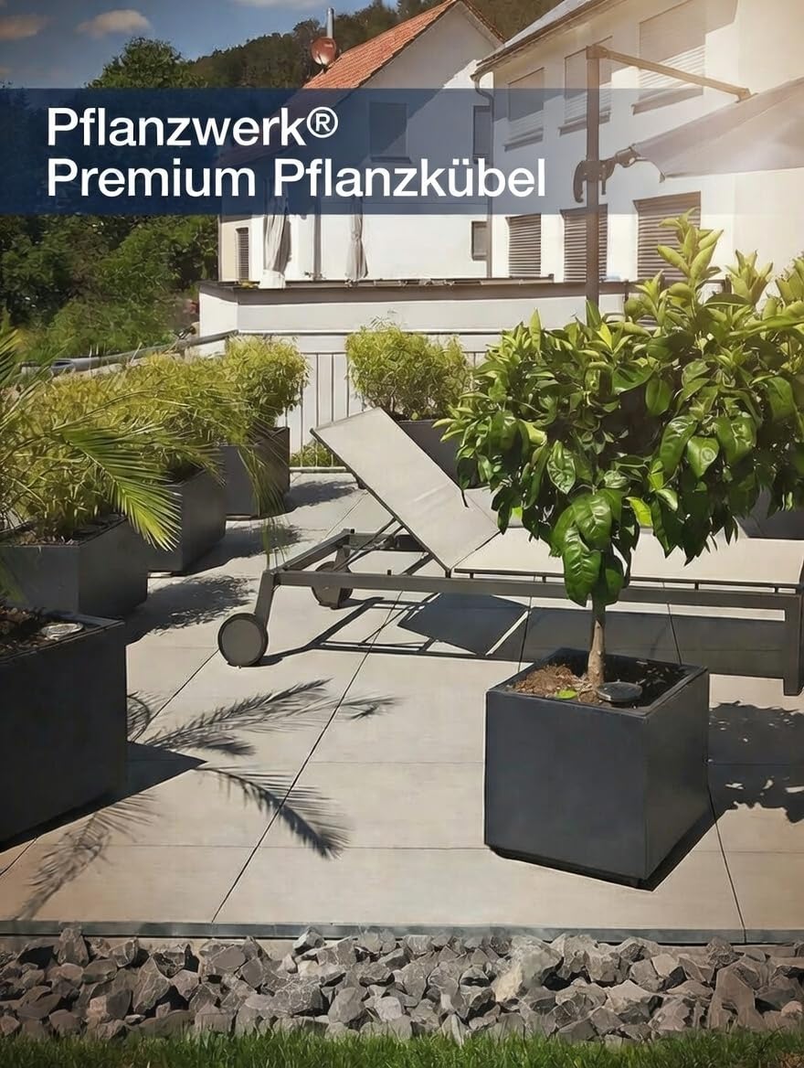 Pflanzwerk® Pflanzkübel Cube Anthrazit 30x34x34cm *Frostbeständig* *UV-Schutz* *Qualitätsware* 2