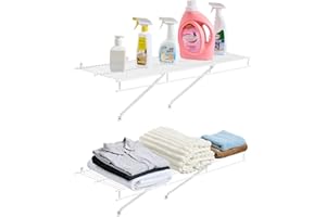 VEVOR Wire Shelf Kit, 3 ft, Set of 2, Wall Mounted Wire Shelves, Heavy-Duty Carbon Steel Hanging Shelf, Floating Wall Storage Shelves with Dip Coating, for Closet, Bedroom, Living Room, Office, Pantry