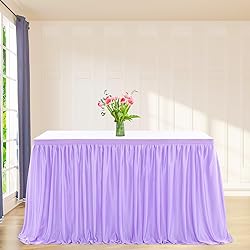 Light Purple Table Skirt for Rectangle Tables 6ft