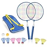 Badminton Rackets for Children,12 in 1 Shuttlecocks