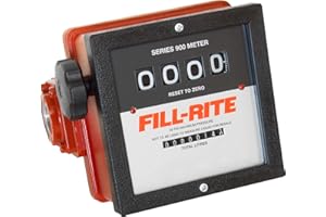 Fill-Rite 901CL 1" 23-151 LPM 4-Digit Mechanical Fuel Transfer Meter in Liters - Extreme Accuracy Meter for Fleet Fuel Management - Versatile Fluid Compatibility