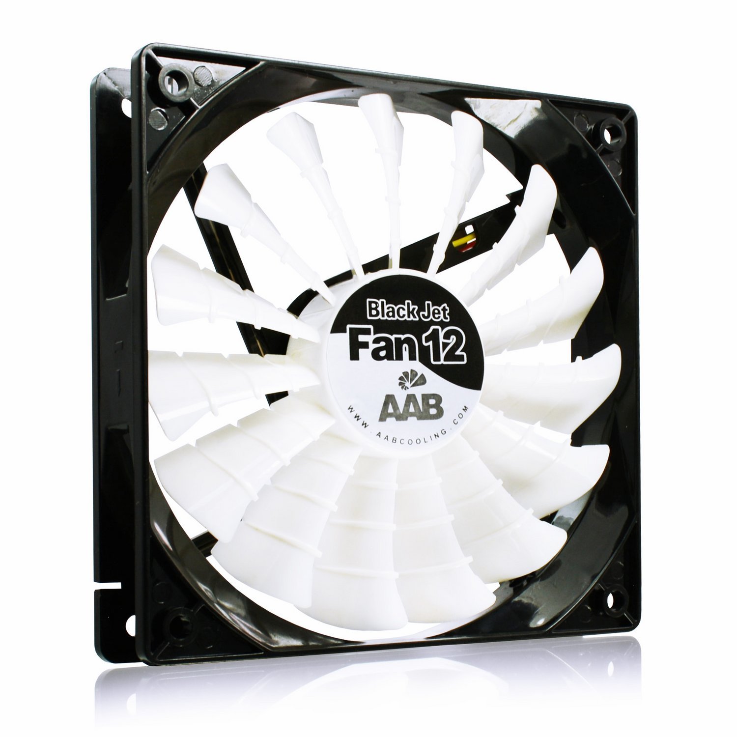 AAB Cooling Black Jet Fan 12 - Silent and Efficient 120mm Fan with 4 Anti-vibration Pads