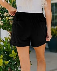 BTFBM Women 2024 Casual Shorts Solid Color Elastic