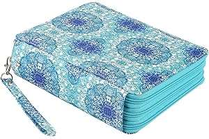 Lbxgap Portable Colored Printing Pattern Pencil Case Holds 72 pcs Pencils Bag Organizer with Handy Wrap Portable- Multilayer Holder for Watercolor Pens or Markers, Pencil Case Organizer for Artist