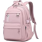 MUSEVOS Trendy Casual Backpack with Solid Color, Water Resistence School backpack for Girls, Teen Bookbag for Women, Purple