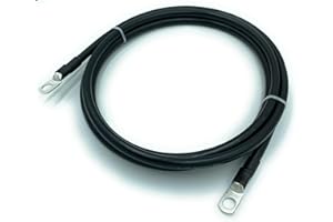 END GAME 6 Gauge Marine Grade Battery Cables, USCG and ABYC Approved, 1-15ft Lengths, Heavy Duty Tinned Lugs, Fully Assembled and Made in The USA (Black,3ft,5/16 Lugs)