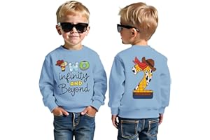 KEKEMI Birthday Boy Sweatshirt 2T Boys Cartoon Graphic Birthday Outfit Two Years Old Boy Long Sleeve Shirt Bday Party Clothes