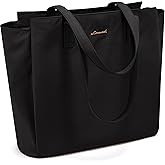 LOVEVOOK Tote Bag For Women, Travel Work Tote with Zipper Fits 15.6'' Laptop, Large Shoulder Handbag, Carry on Bag for Teacher Nurse Gym