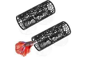 TUCNOEU 2Pcs Betta Tunnel - Black Betta Fish Toys, Safe Bettas Fish Tank Accessories, Bettas Hideout for Small Fishs & Shrimp