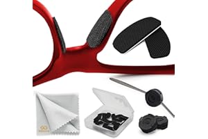 SIGONNA Eyeglass Nose Pads Grips - 1 mm Adhesive Glasses Nose Grip Non Slip - Silicone Eyeglasses Nose Pads Anti Slip - Sunglass Nose Pads Bridge 1mm x 7mm x 16mm (6 Pairs Black)