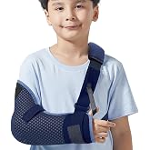 Velpeau Pediatric Arm Sling Shoulder Immobilizer for Kids, Blue Left XS | Breathable Design with Waist Strap, Arm Support Brace for Children, Kids, Boys, Girls (Mesh Version, Bust 21.5&Prime;-25.5&Prime;)