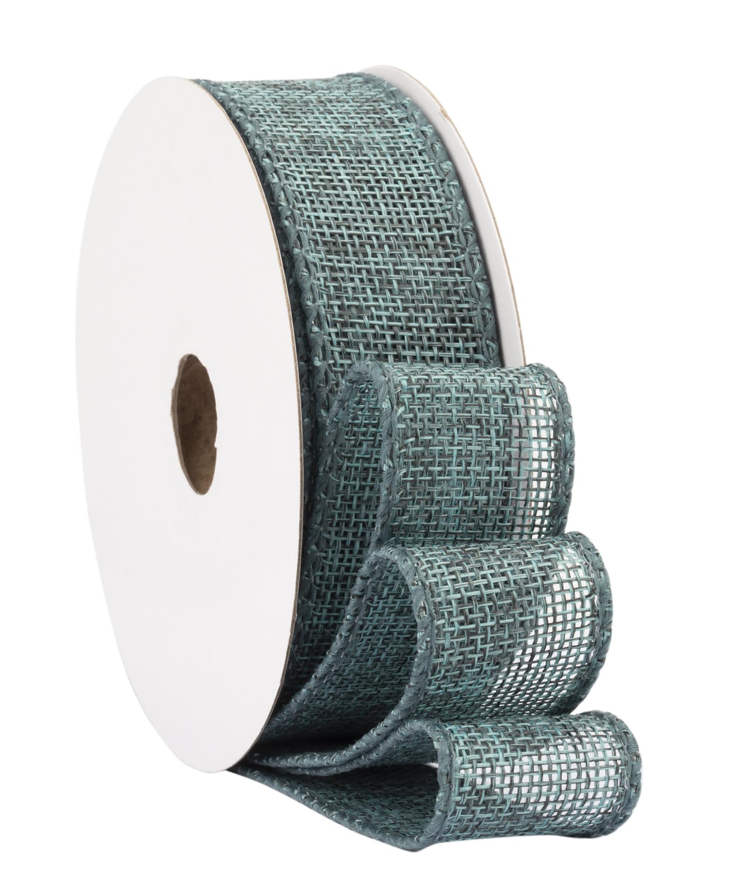 Fondersy 9-Meter Teal Burlap Ribbon Wired Burlap Ribbon - 25mm Width for Gift Wrapping, Floral Arrangements, Wreath Making, and Christmas Decor