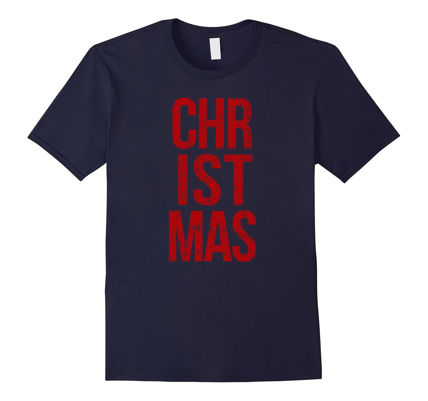 CHRISTMAS Red Letters Fun Holiday Vintage Party Cool T-Shirt-ANZ