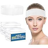 RAQEHO 50pcs Disposable Headbands for Spa - Non Slip Elastic Spa Facial Head Bands Bulk Head Wrap Hair Bands For Women'S Hair Skincare Washing Face Makeup Facial Tools Esthetician Supplies Adjustable