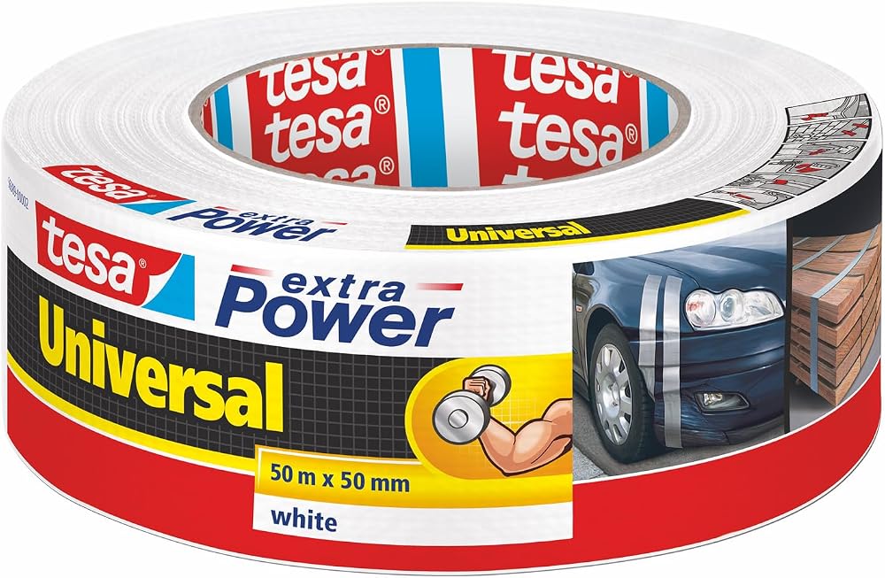 tesa extra Power Universal Fabric Tape 50 m x 50 mm White