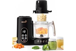 Grownsy Baby Food Maker with Dual-Layer Steam Basket, Steamer Blender & Food Processor, BPA-Free Puree Maker for Starting Sol