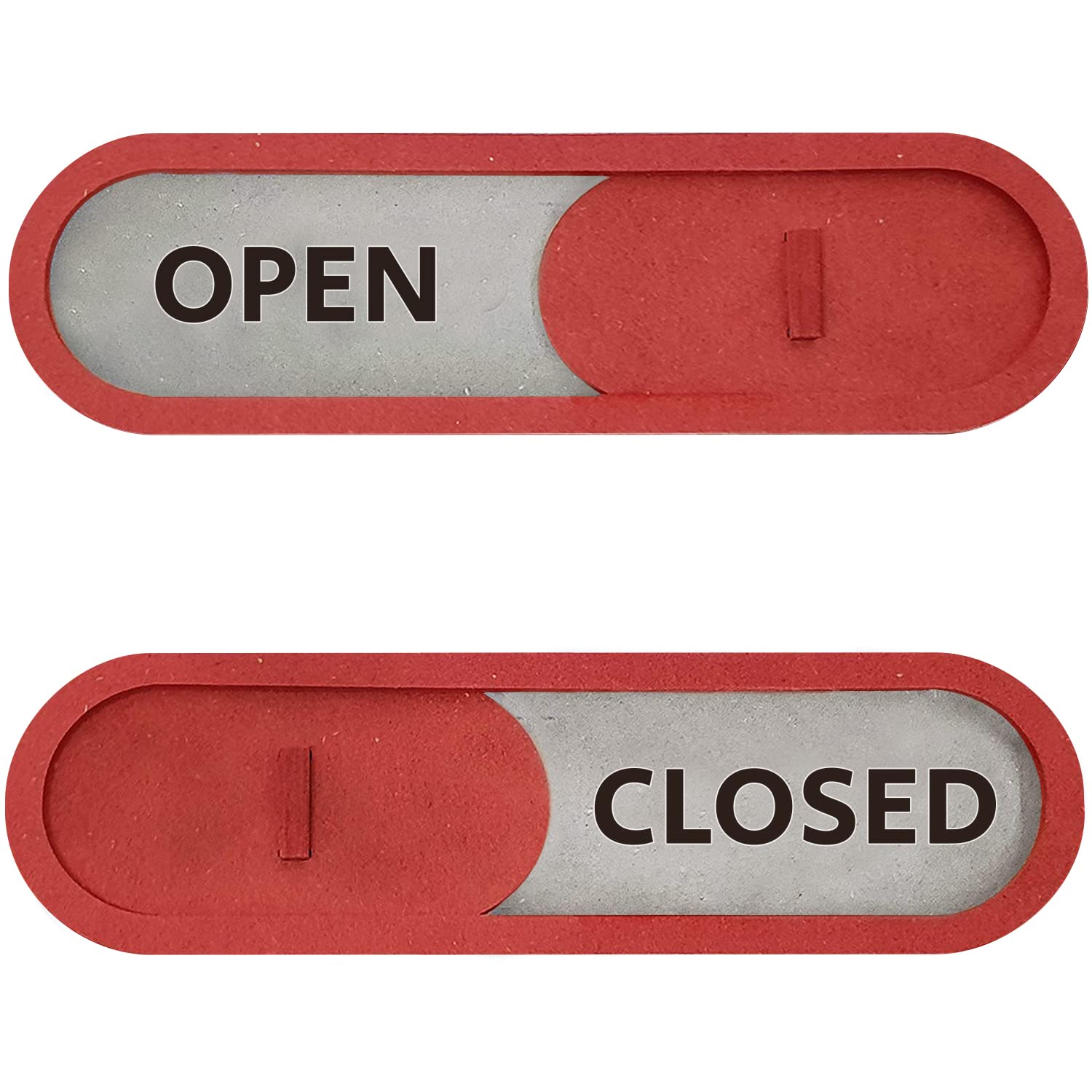 Open Closed Sliding Sign (Red) - Privacy Slide Door Indicator with Clear Bold Text - Open Closed Sign for Business Storefront Window, Office, Store, Private Studio and Clinics