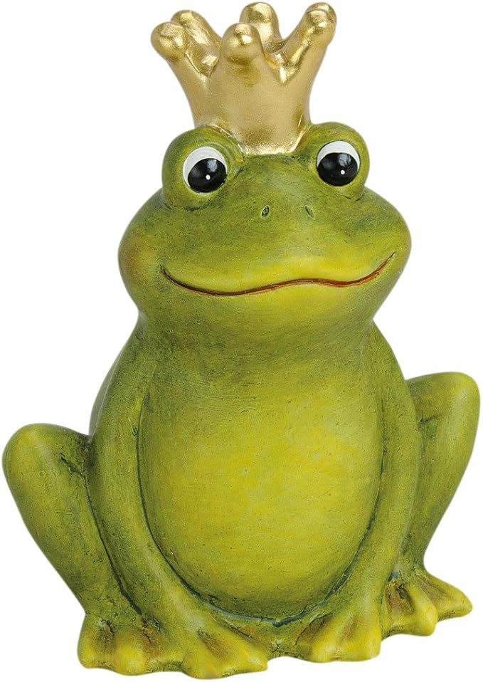 Decorative Frog with Crown Ornament Ceramic Figurines Larry Herbert the