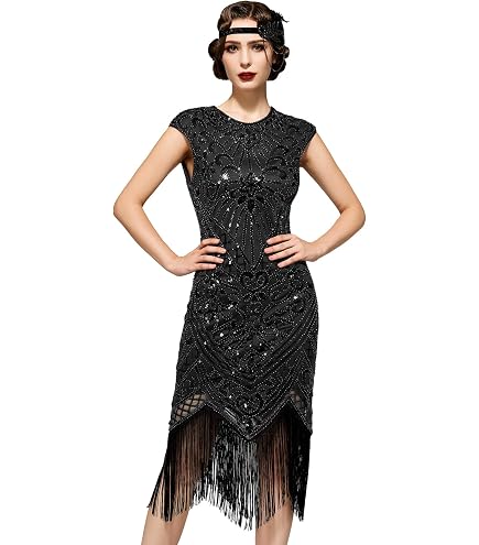 Amazon.com: AMSCAN Roaring '20s Champagne Flapper Dress Halloween Costume  for Women, One Size : Clothing, Shoes & Jewelry