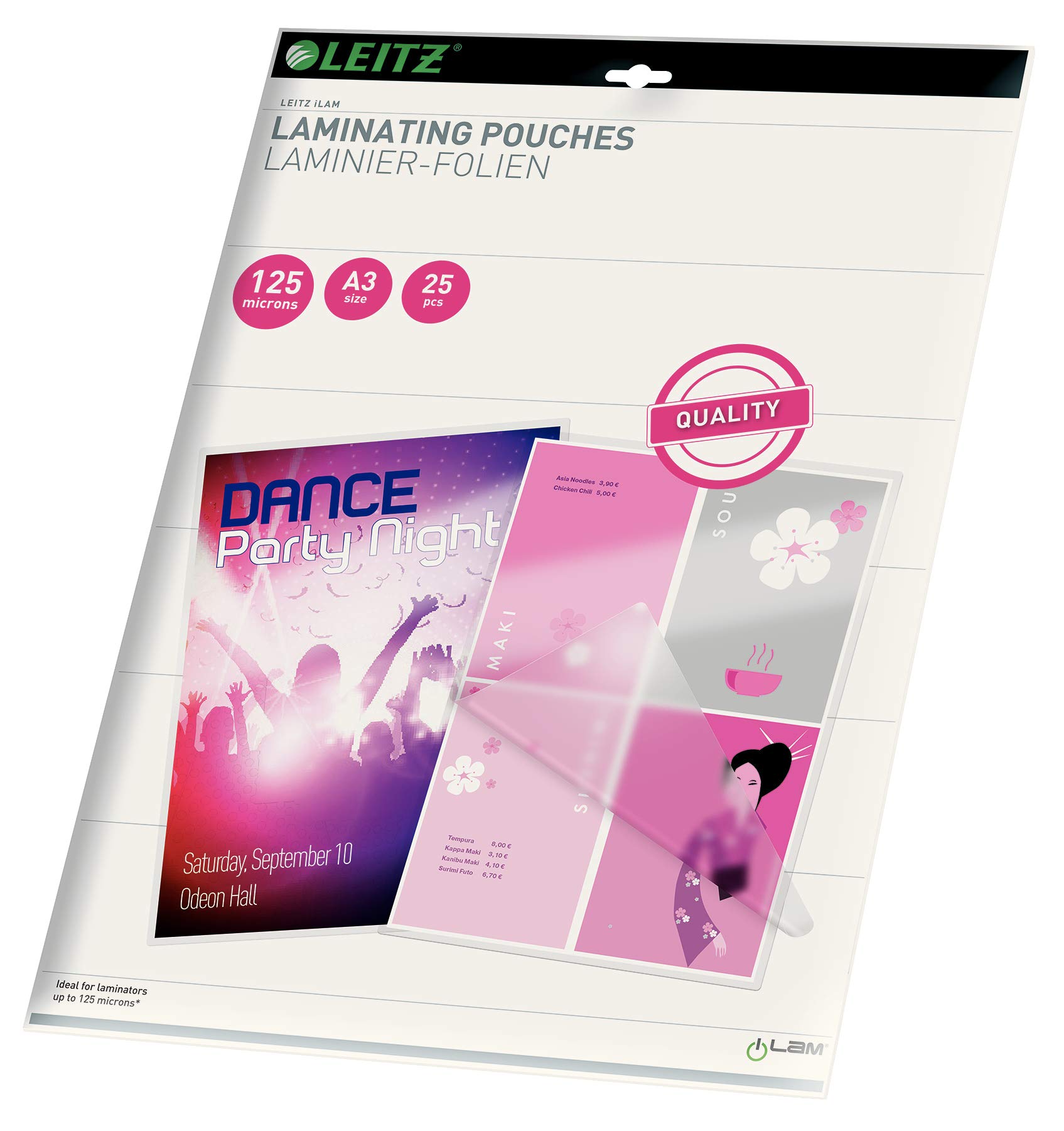Leitz iLAM 125 Microns A3 Glossy Laminating Pouches (Pack of 25)