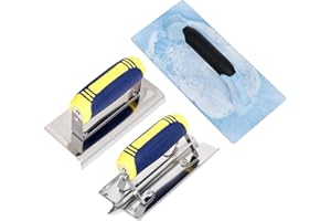 PLATATO 3PCS Concrete Tools Set Includes Stainless Steel Concrete Hand Edger Groover and Plastic Float Plaster Trowel Stucco Cement Tools Kit for Professionals or DIY