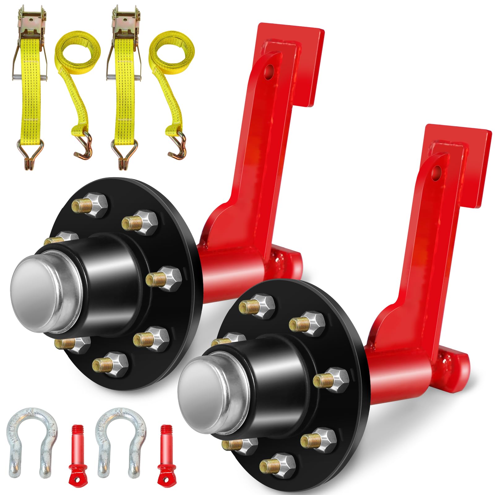 Photo 1 of Kerty 2 Pack Shipping Container Wheels 8-Lug Kit, Heavy-Duty Shipping Container Axles with Ratchet Tie Down for Up to 40ft Containers