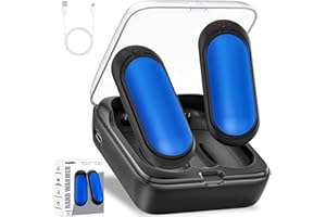 WARMEMBRACE Hand Warmers Rechargeable 2 Packs with 10000 mAh Charging Box, Temperature Control Electric HandWarmers, Portable Pocket Size Heater for Christmas, Outdoors, Hunting, Golf, Sports, Camping Accessories