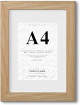 Fabian Clarke London A4 Oak Picture Frame with White A5 Mount view 1
