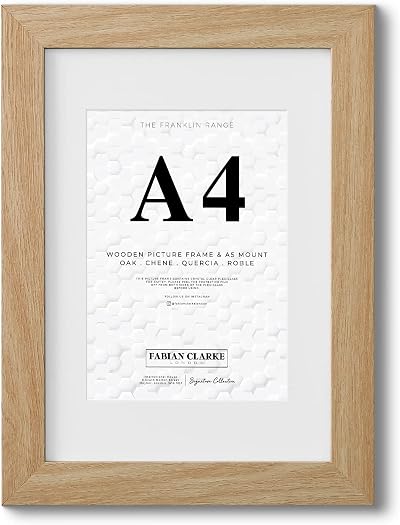 Fabian Clarke London A4 Oak Picture Frame with White A5 Mount