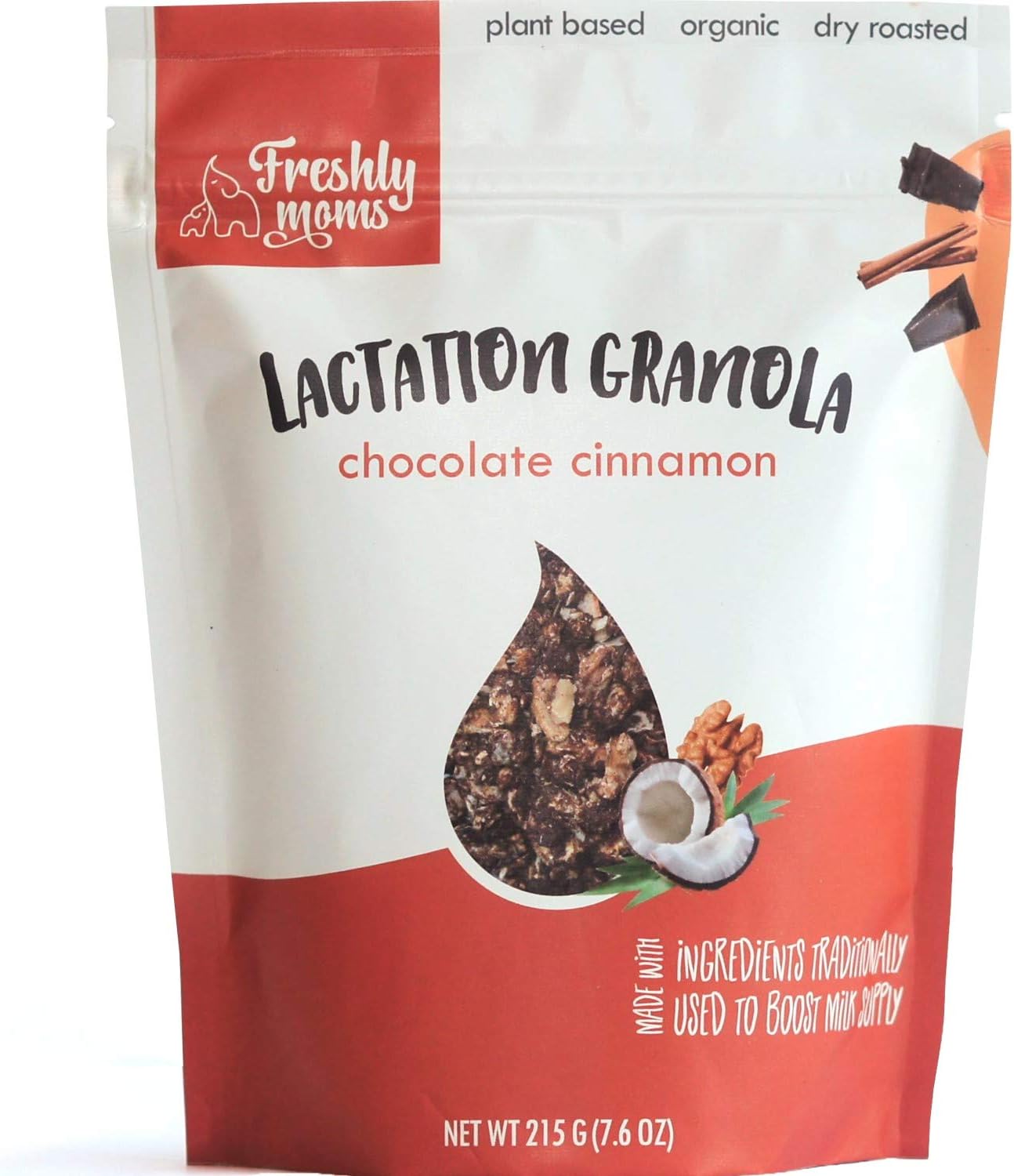 Organic Lactation Cookie Granola - Nourishes And Promotes Healthy Lactation And Helps Improve Quality Of Milk. Healthier alternative to lactation cookies (Chocolate Cinnamon - Single Pack)