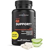 Livingood Daily Gut Cleanse Detox Supplement, 13-in-1 GI Support with L Glutamine, Aloe Vera, Digestive Enzymes, Probiotics & MSM, Vegetarian Capsules, Gluten Free, Non GMO, Allergen Free, 120 Count