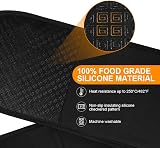 AUAUY Black Double Oven Gloves 250C 482F Silicone Non-slip 84x18cm view 3