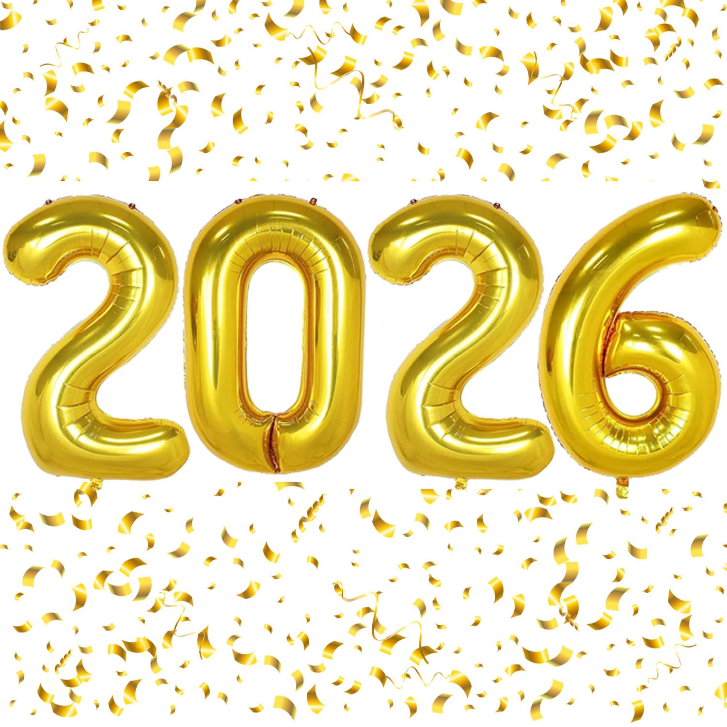 Photo 1 of 2026 Balloons Gold Number 2026 Balloon-16 Inch Number Foil Balloons for New Year Eve Party Supplies Birthday Graduation Anniversary Party Decor 2026 Decorations