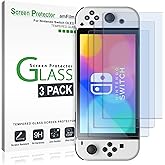 amFilm Tempered Glass Screen Protector for Nintendo Switch OLED 7.0" 2021 | (3-Pack)