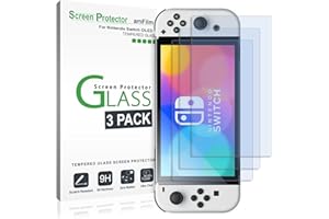 amFilm Tempered Glass Screen Protector Compatible with Nintendo Switch OLED 7.0" 2021 (3-Pack)