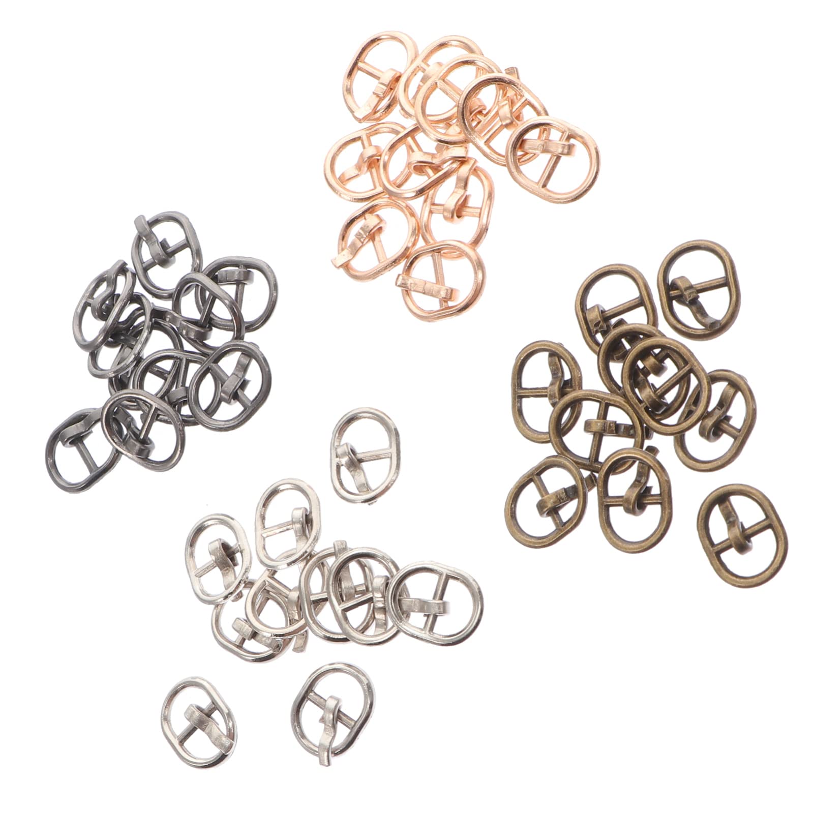 Milisten 40pcs Sewing Mini Buckles Metal Slide Buckle Adjustable Shoe Button DIY Patchwork Buckle for Doll Clothes Shoes Bags Belt Craft Accessories