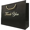 Thank You Gift Bag - Paper Shopping Bag 8 X 10 X 5 White Matte Elegant - View #2
