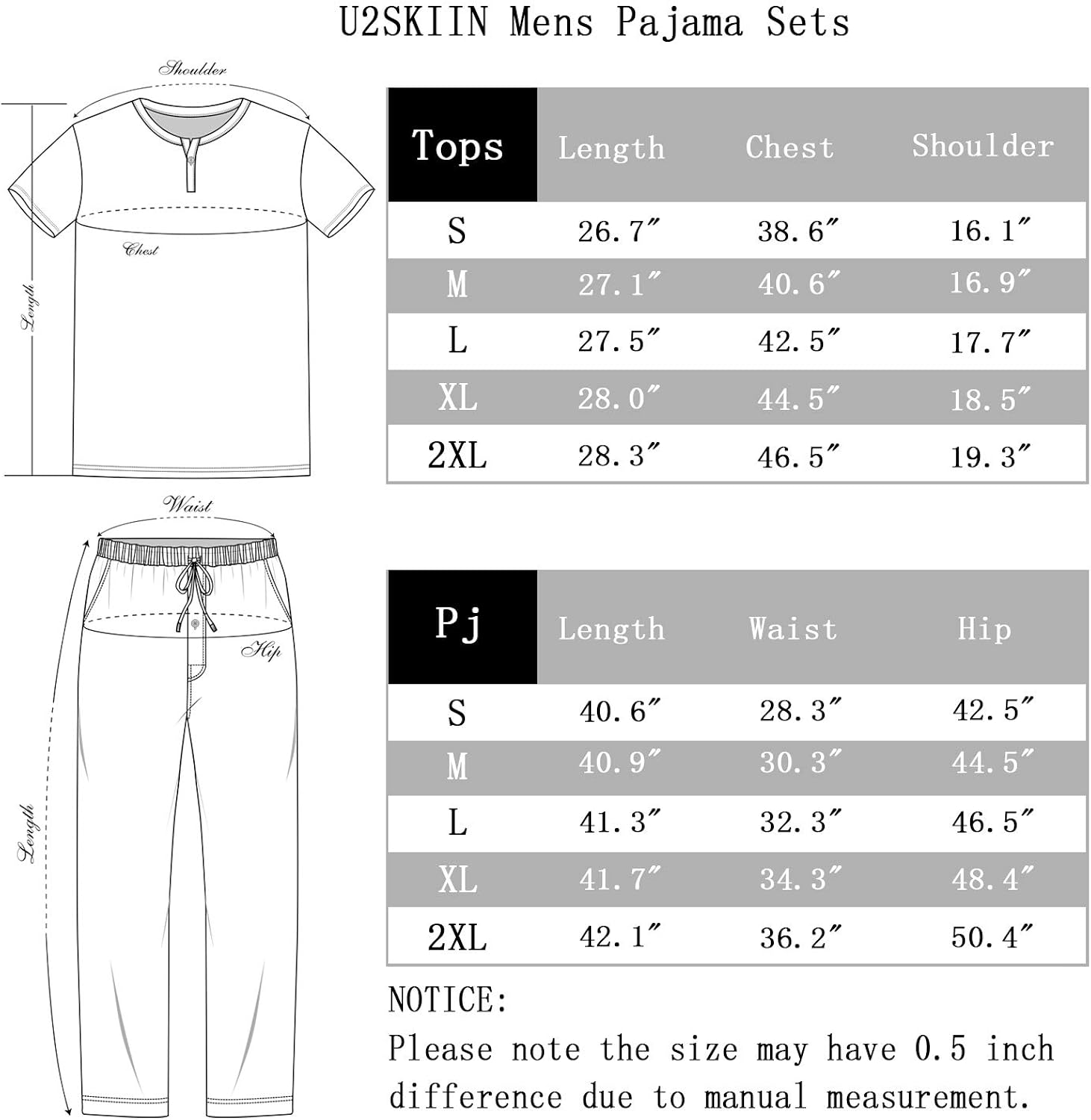 U2SKIIN Mens Cotton Pajama Set, Lightweight Short Sleeve Sleepwear Long Cotton Pajama Bottoms… at  Men’s Clothing store