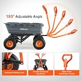 VEVOR Poly Garden Dump Cart 1500 lbs Capacity, 13" Tires, Steel Frame view 7