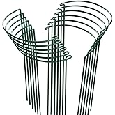 HiGift 12 Pack Plant Stakes for Indoor Plants, Metal Garden Peony Support Cages, Outdoor Plant Supports Ring Prop, Large Plant Stake for Hydrangea,Rose,Flower,Vine,Potted Plants (10" W x 15.8" H)