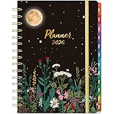 2026 Planner - 2026 Planner Weekly and Monthly, January 2026 - December 2026, 6.4" x 8.5", Hardcover 2026 Calendar Planner with Colorful Tabs, Inner Pocket, Thick Paper, Planner 2026 for Women & Men, Black