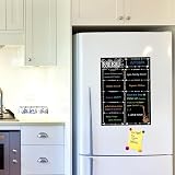 DumanAsen Magnetic Fridge Calendar Meal Planner 16x12 Includes 8 Pens Black view 7