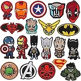 Decorative Patches, 20pc Superhero Sew On or Iron On Patches Applique for Jeans Jackets Clothing Pants Dress Shoes Hats Handbags Backpacks, Assorted Size Decorative DIY Patches