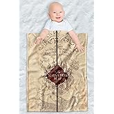 Harry Potter Lightweight Baby Blanket, 30"X40", Folded Map Unisex for Infants Girls & Boys