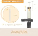 PAWZ Road Cat Tree 5-Tier Floor to Ceiling Height Adjustable Grey view 4