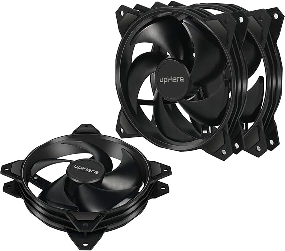 upHere 120mm 3PIN Case Fan Low Noise High airflow for Computer Cooling,CPU Cooler,PF120BK33